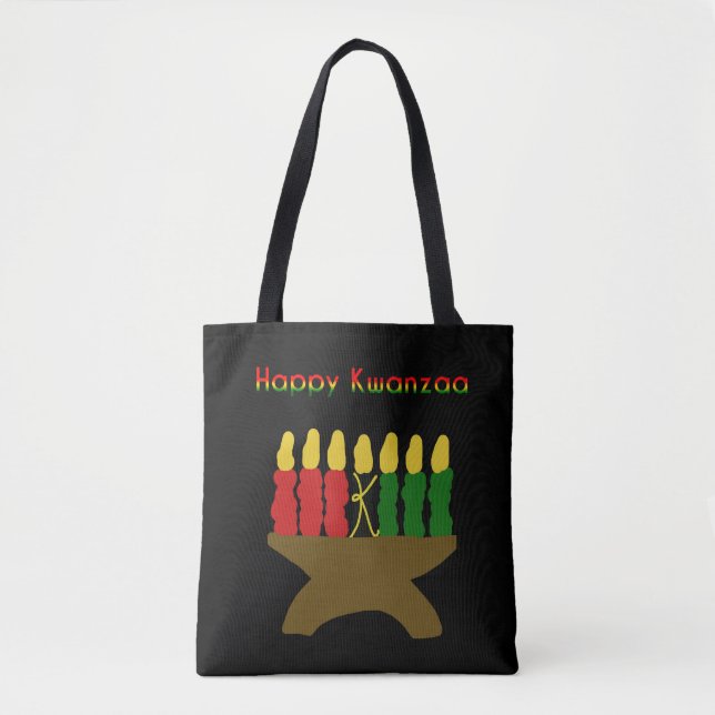 Happy Kwanzaa Kinara Tote Bag (Front)