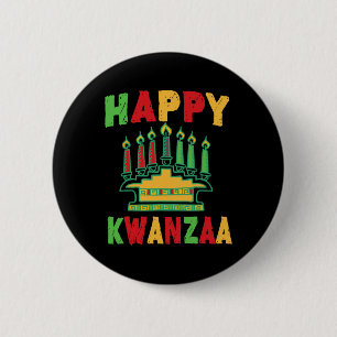 Happy Kwanzaa Kwanzaa Candles Kinara Pan African H 6 Cm Round Badge