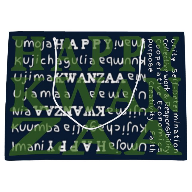 Happy Kwanzaa Large Gift Bag (Front)