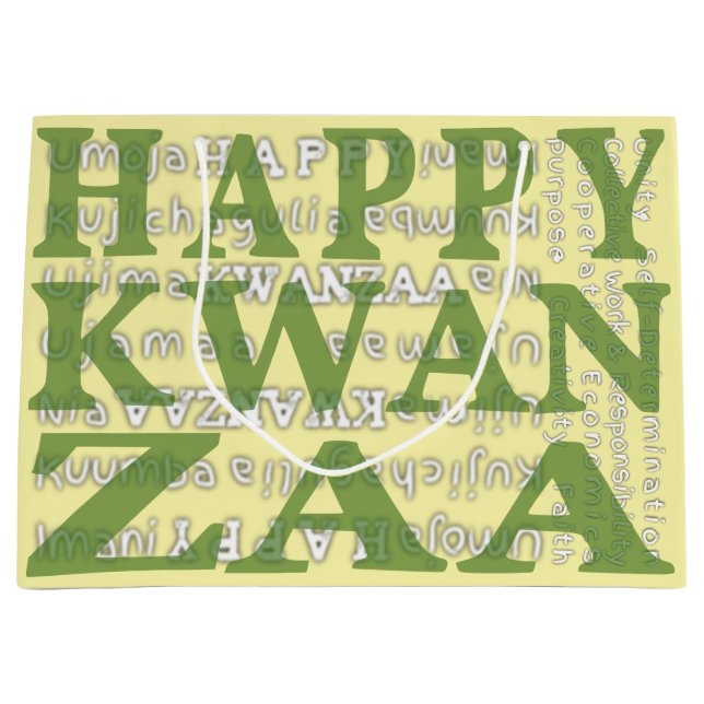 Happy Kwanzaa Large Gift Bag (Front)