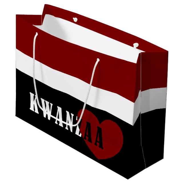 Happy Kwanzaa Large Gift Bag (Front Angled)