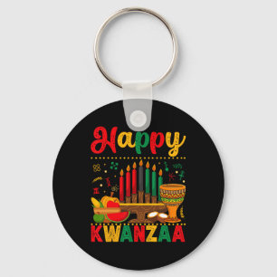 Happy Kwanzaa Men Women Kwanzaa Kinara Candle 7 Pr Key Ring