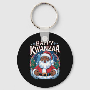 Happy Kwanzaa Merry Christmas African American Hoi Key Ring