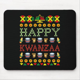 Happy Kwanzaa Merry Christmas Black African Americ Mouse Pad
