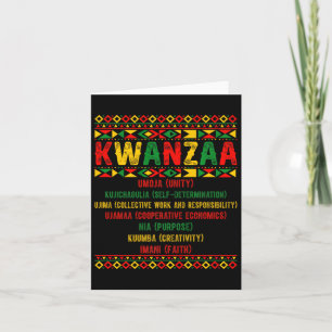 Happy Kwanzaa Pajama Kinara Principles Candles Pan Card