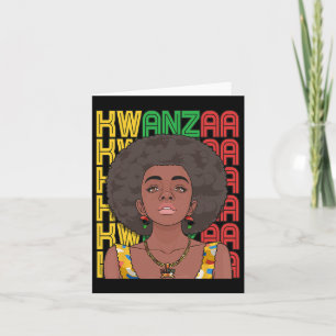Happy Kwanzaa Pan African Pride Black Woman Seven  Card