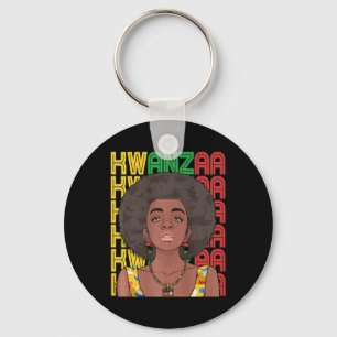 Happy Kwanzaa Pan African Pride Black Woman Seven  Key Ring