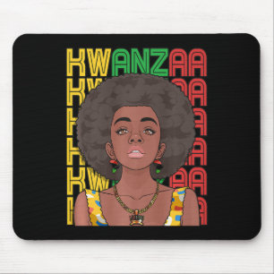 Happy Kwanzaa Pan African Pride Black Woman Seven  Mouse Pad