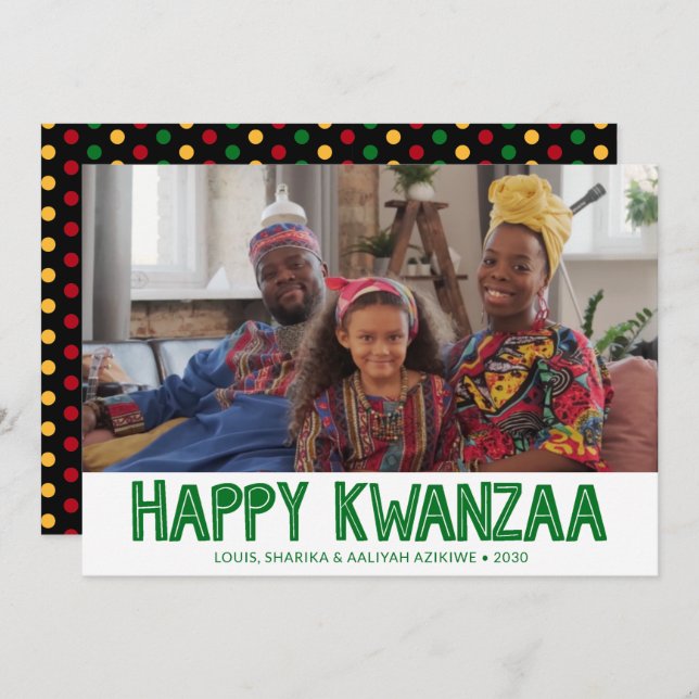 Happy Kwanzaa Photo Holiday Card (Front/Back)