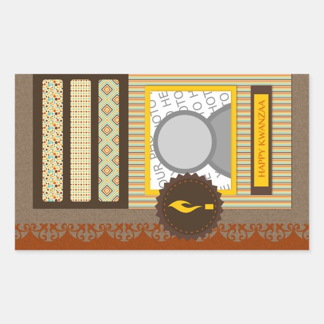 happy kwanzaa (scrapbook) rectangular sticker (Front)