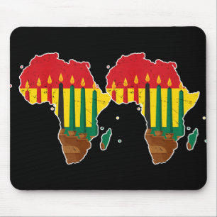 Happy Kwanzaa Seven Principles Kinara Candles Afri Mouse Pad