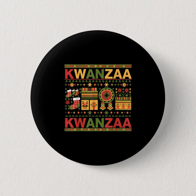 Happy Kwanzaa Seven Principles Of Kwanzaa  6 Cm Round Badge (Front)