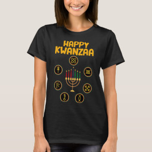 Happy Kwanzaa Seven Principles Of Kwanzaa Kinara M T-Shirt