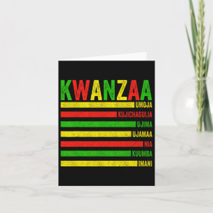 Happy Kwanzaa Seven Principles Of Kwanzaa Men Wome Card