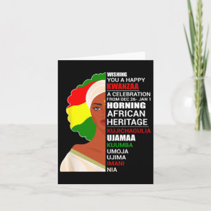 Happy Kwanzaa Seven Principles Of Kwanzaa Men Wome Card