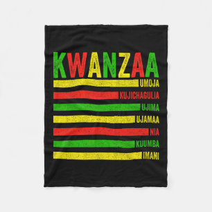 Happy Kwanzaa Seven Principles Of Kwanzaa Men Wome Fleece Blanket