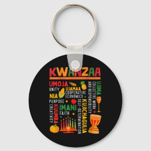 Happy Kwanzaa Seven Principles Of Kwanzaa Men Wome Key Ring