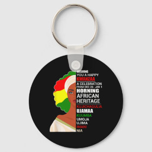 Happy Kwanzaa Seven Principles Of Kwanzaa Men Wome Key Ring