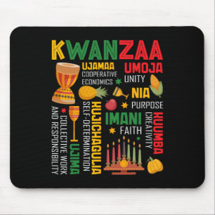 Happy Kwanzaa Seven Principles Of Kwanzaa Men Wome Mouse Pad
