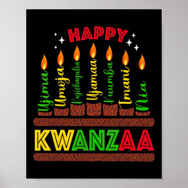 Happy Kwanzaa Seven Principles Of Kwanzaa Men Wome Poster (Front)