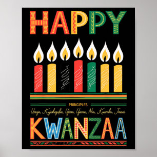 Happy Kwanzaa Seven Principles Of Kwanzaa Men Wome Poster