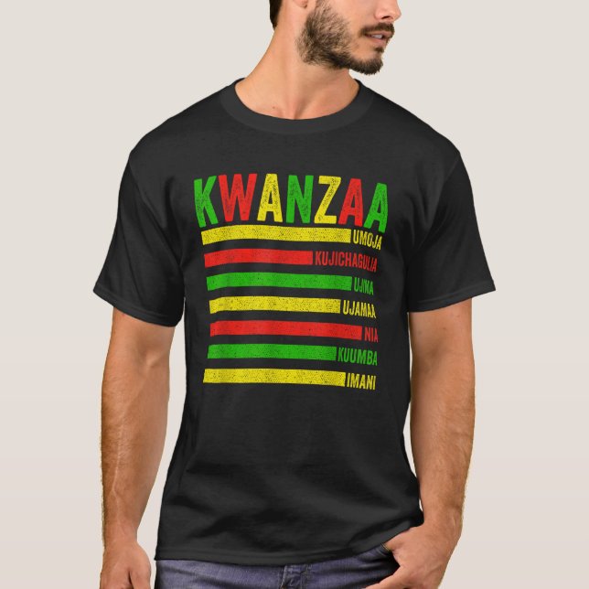 Happy Kwanzaa Seven Principles Of Kwanzaa Men Wome T-Shirt (Front)