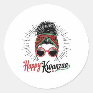 Happy Kwanzaa Seven Principles Of Kwanzaa Messy Bu Classic Round Sticker