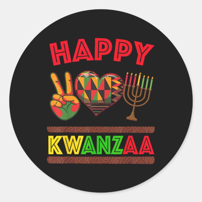 Happy Kwanzaa Seven Principles Of Kwanzaa Women 10 Classic Round Sticker (Front)