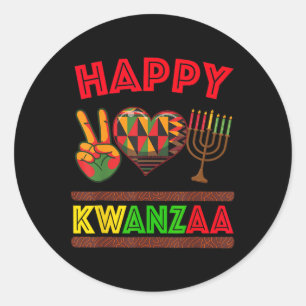 Happy Kwanzaa Seven Principles Of Kwanzaa Women 10 Classic Round Sticker