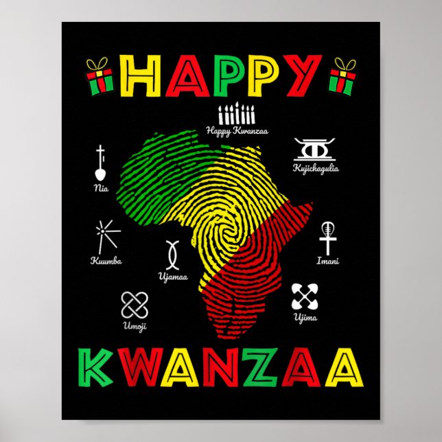 Happy Kwanzaa Seven Principles Of Kwanzaa Women 7  Poster (Front)