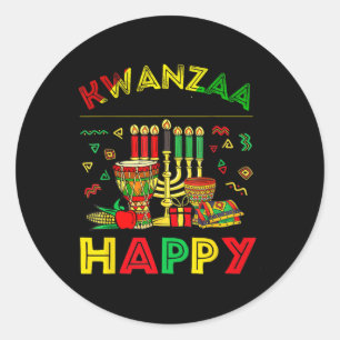 Happy Kwanzaa Seven Principles Of Kwanzaa Women 8 Classic Round Sticker