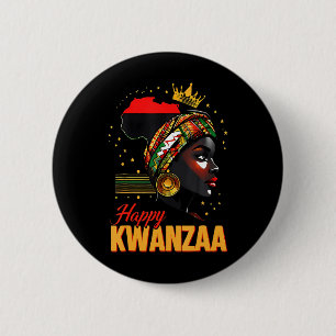 Happy Kwanzaa Seven Principles Of Kwanzaa Women Me 6 Cm Round Badge