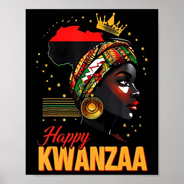Happy Kwanzaa Seven Principles Of Kwanzaa Women Me Poster (Front)
