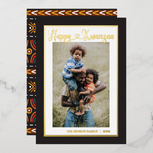 Happy Kwanzaa Single Photo Foil Holiday Card