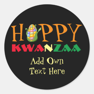Happy Kwanzaa Stickers 4 Favours Gifts Personalise