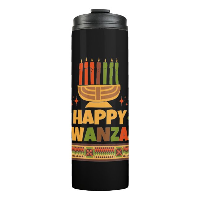 Happy Kwanzaa Thermal Tumbler (Front)