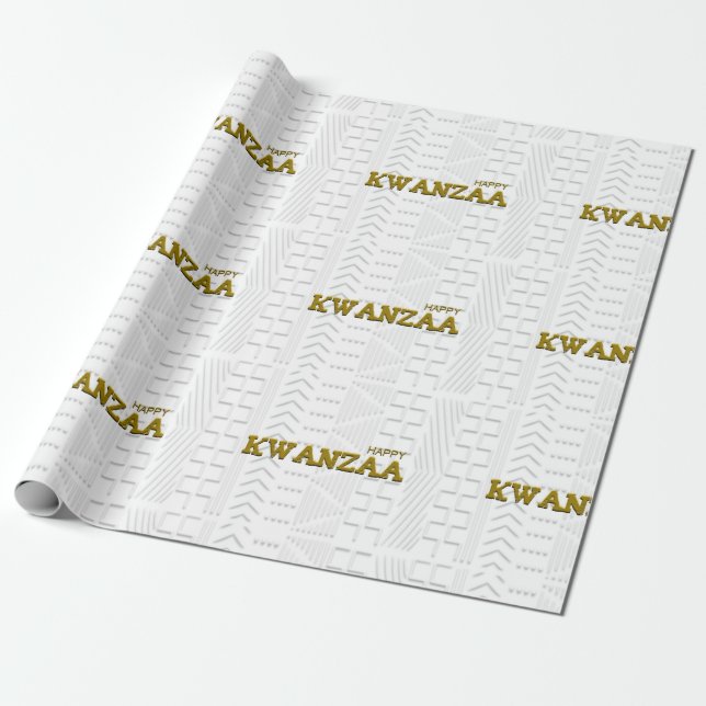 Happy Kwanzaa Wrapping Paper (Unrolled)