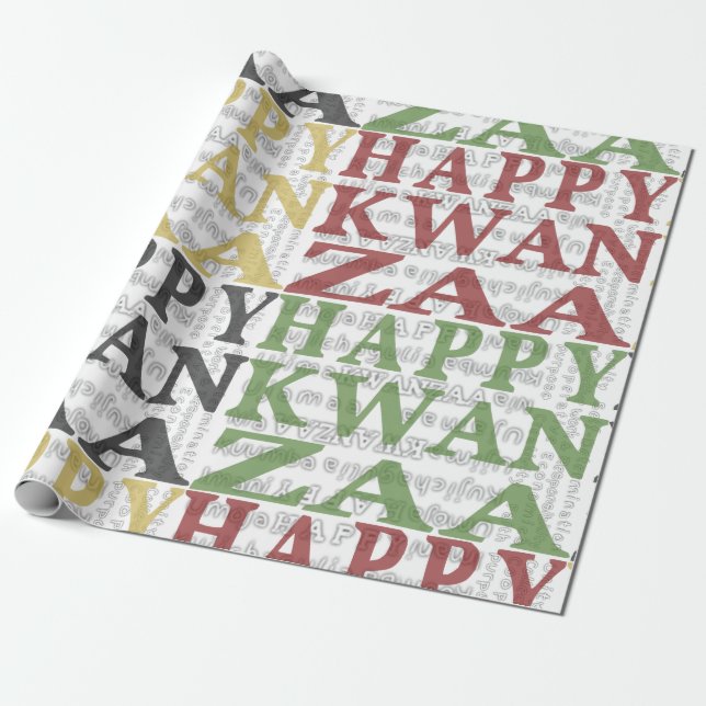 Happy Kwanzaa Wrapping Paper (Unrolled)