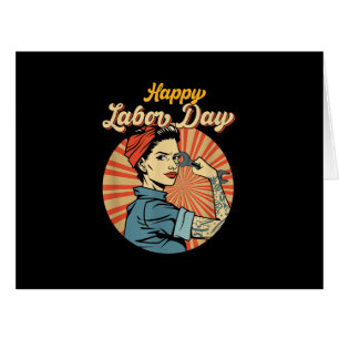 Happy Labor Day Girl Strong Worker Movement Employ
