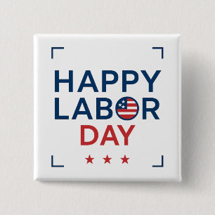 Happy Labor Day Modern Patriotic 15 Cm Square Badge