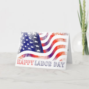Happy Labour Day American Flag Card