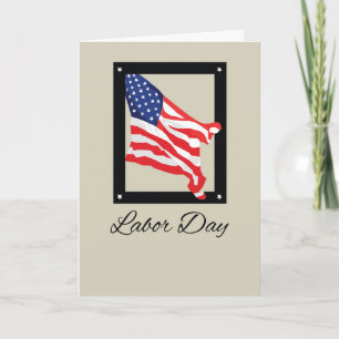 Happy Labour Day, American Flag, Tan Card