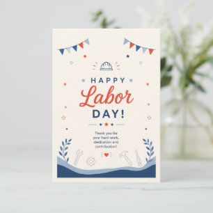 Happy Labour Day Appreciation Thank You Card