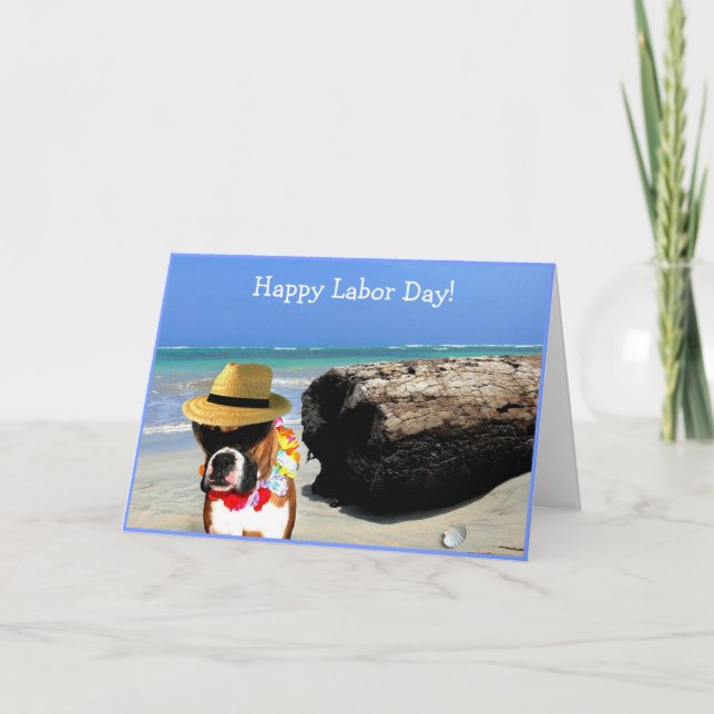 Happy Labour Day Boxer greeting card (Front)