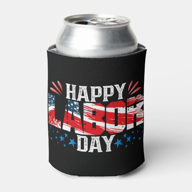 Happy Labour Day Can Cooler (Can Front)