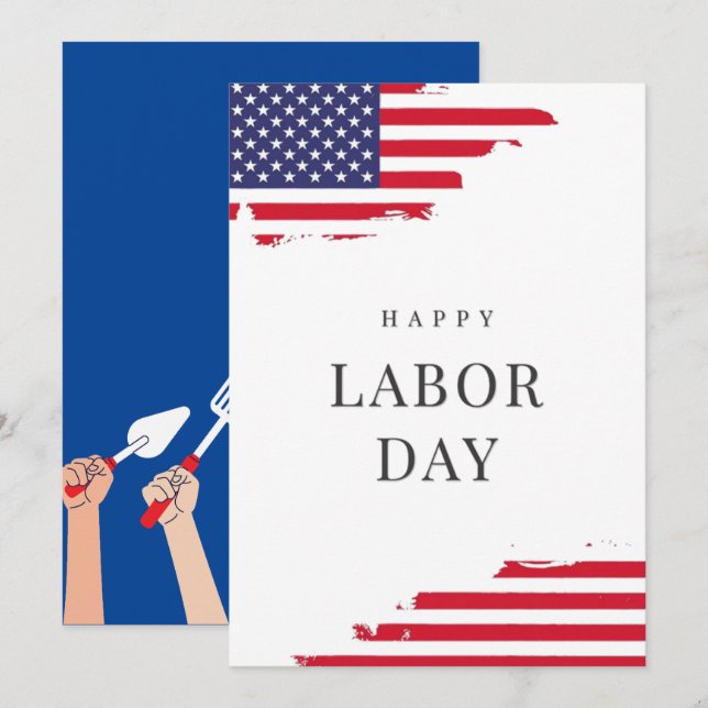 Happy Labour Day celebration Thank You Card (Front/Back)