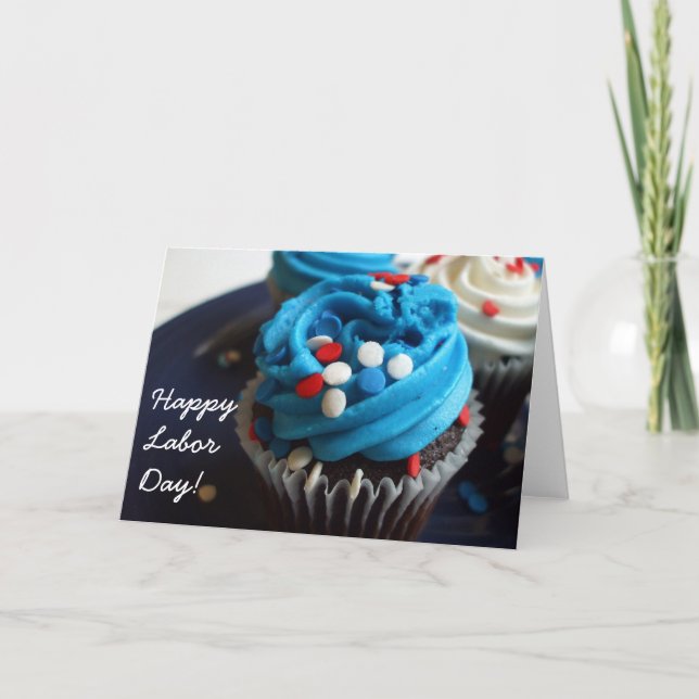Happy Labour Day Cupcakes greeting Card (Front)
