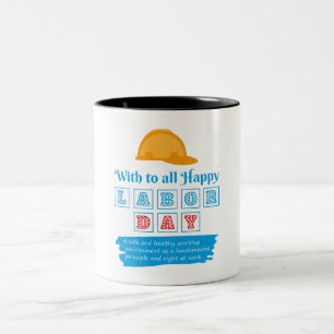  Happy labour day, Freedom Your life Two-Tone Coffee Mug