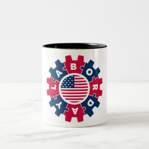 Happy Labour Day Fun Two-Tone Coffee Mug