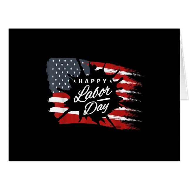 Happy Labour Day Gift American Flag (Front Horizontal)